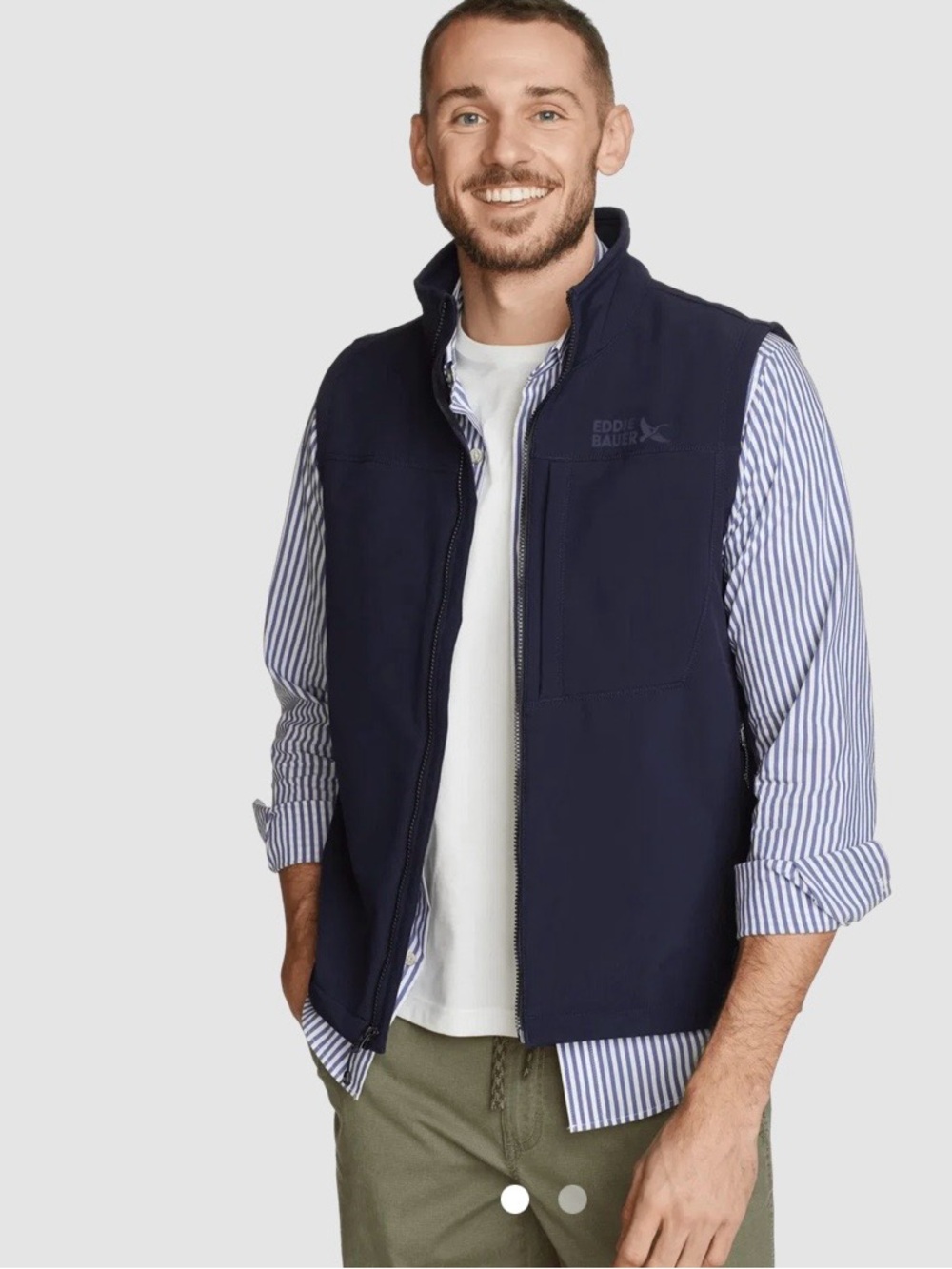 Eddie Bauer Men's Windfoil® Thermal Vest - Navy (NEVER WORN)